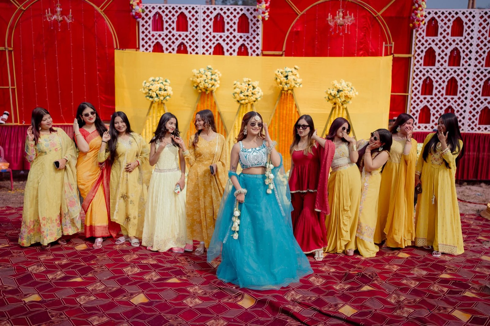 Haldi with the bridal party