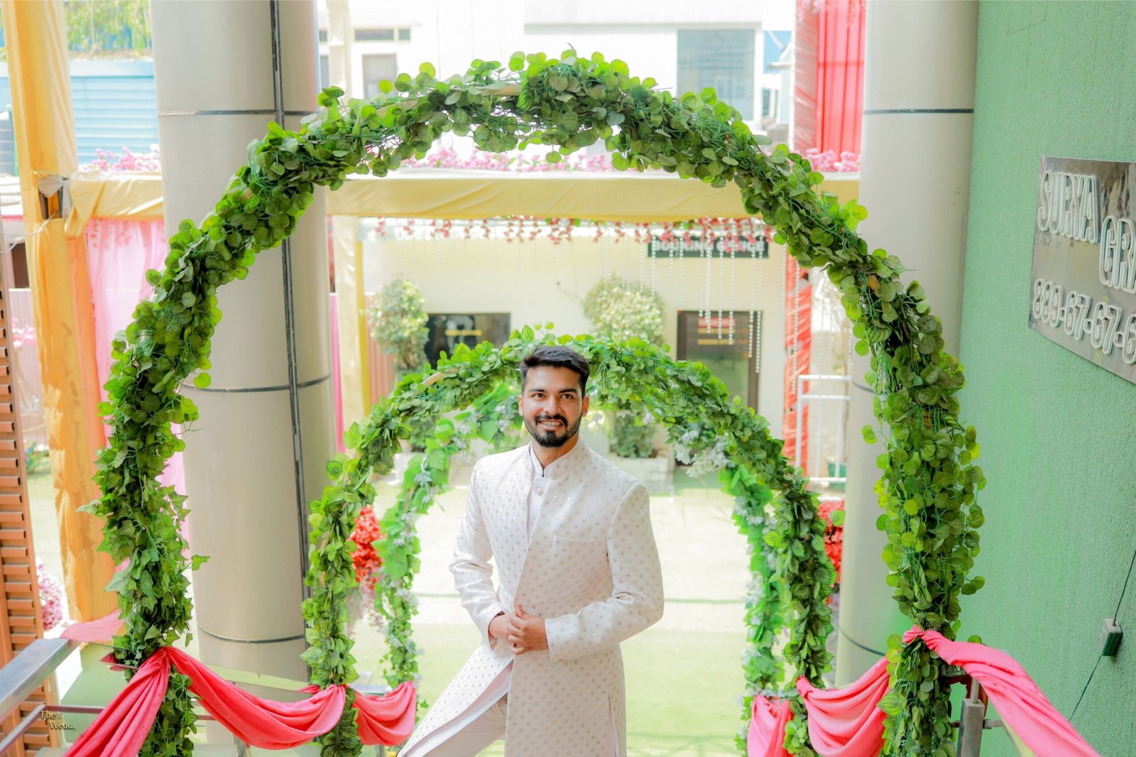 Bridal entry with sparklers, wedding ceremony