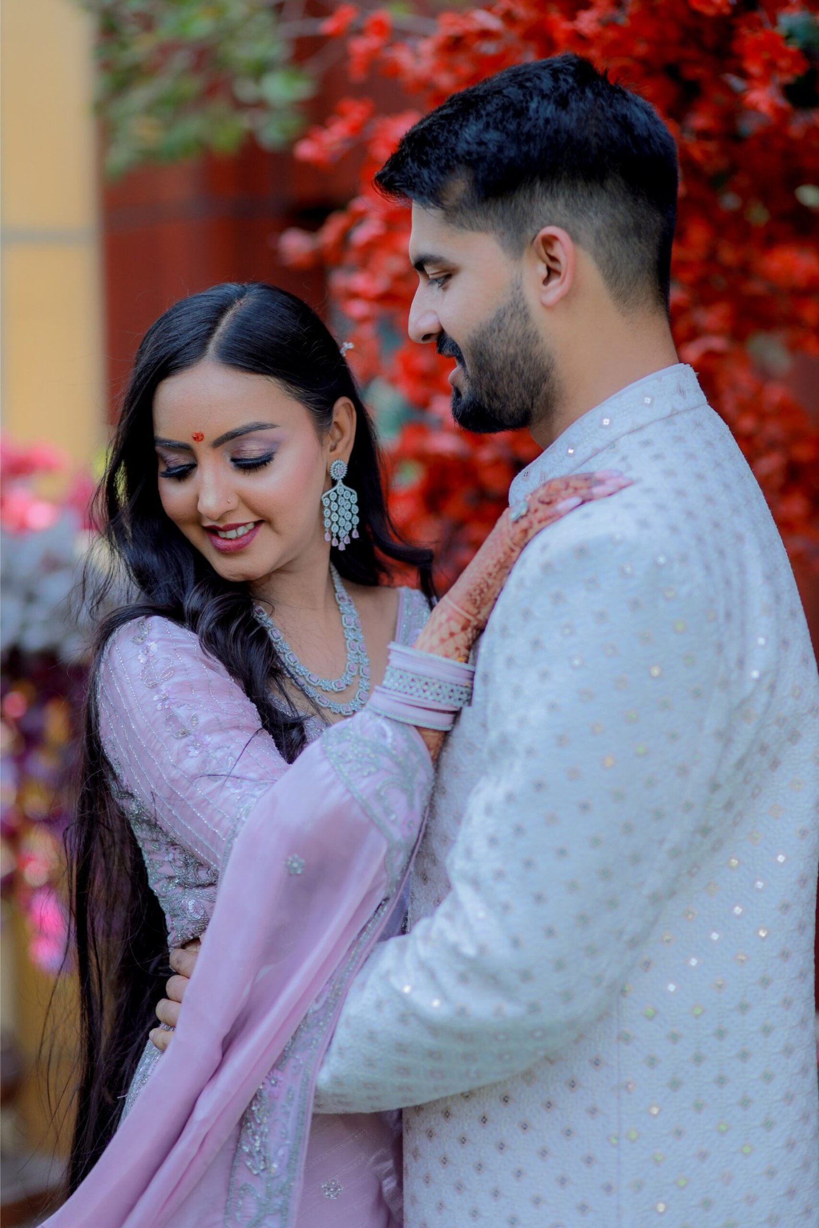 Bridal entry with sparklers, wedding ceremony