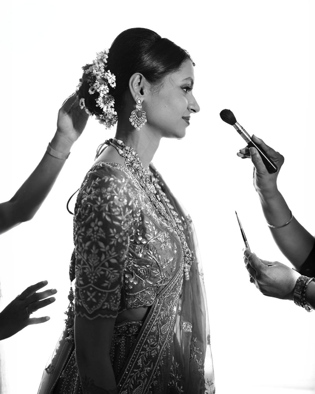 Getting ready before the wedding